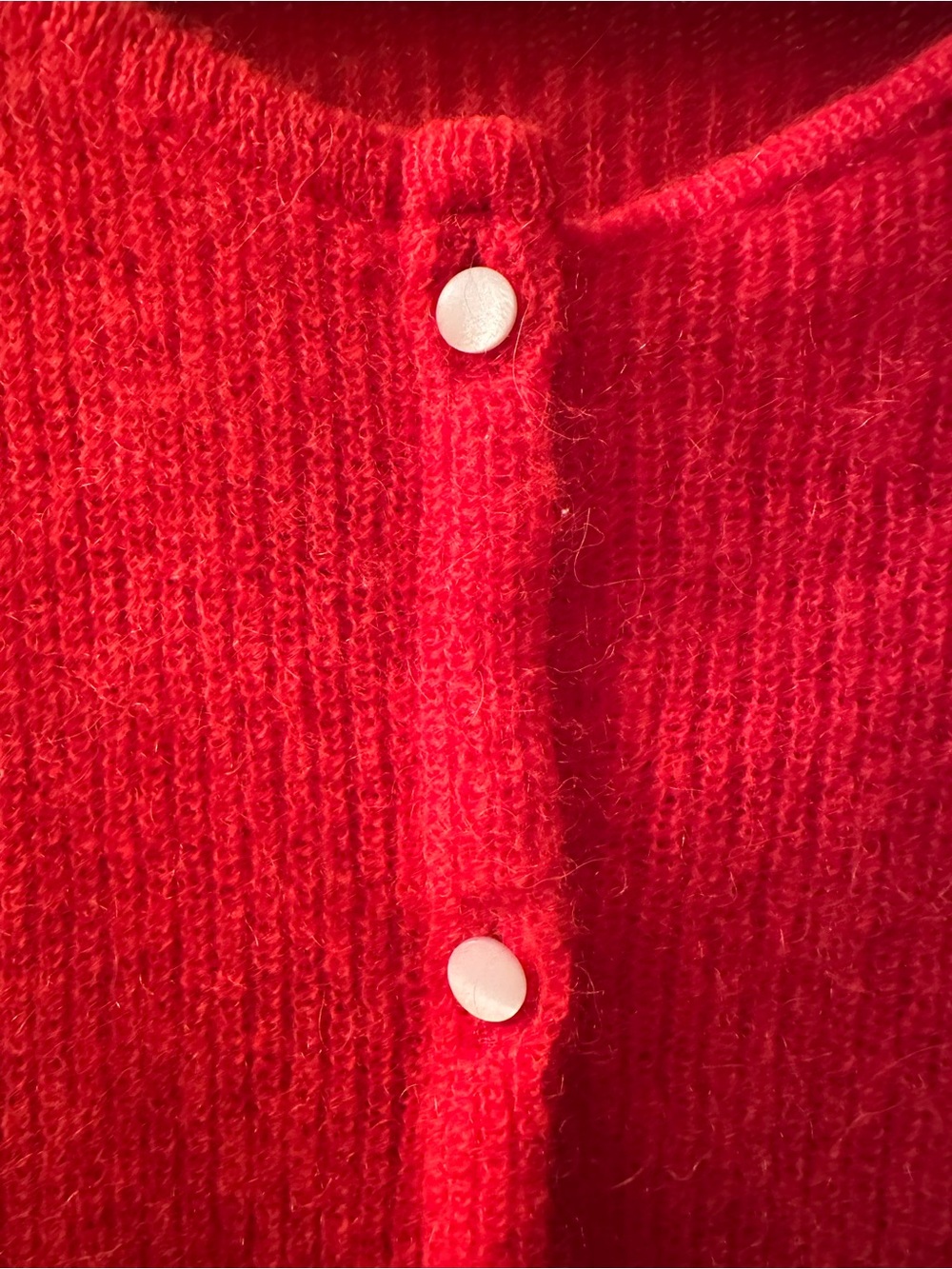 Sezane Bright Red Button-Back Cardigan - Picture 3 of 5